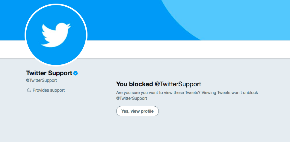Blocked on Twitter