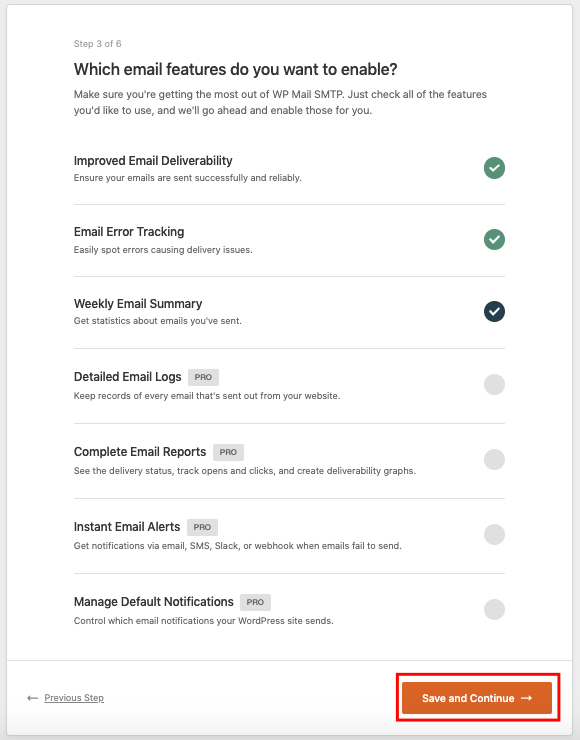 Enabling email features on WP Mail SMTP