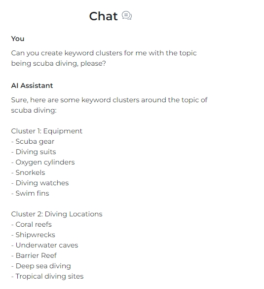 growthbar chat create topic clusters for competitor keyword research
