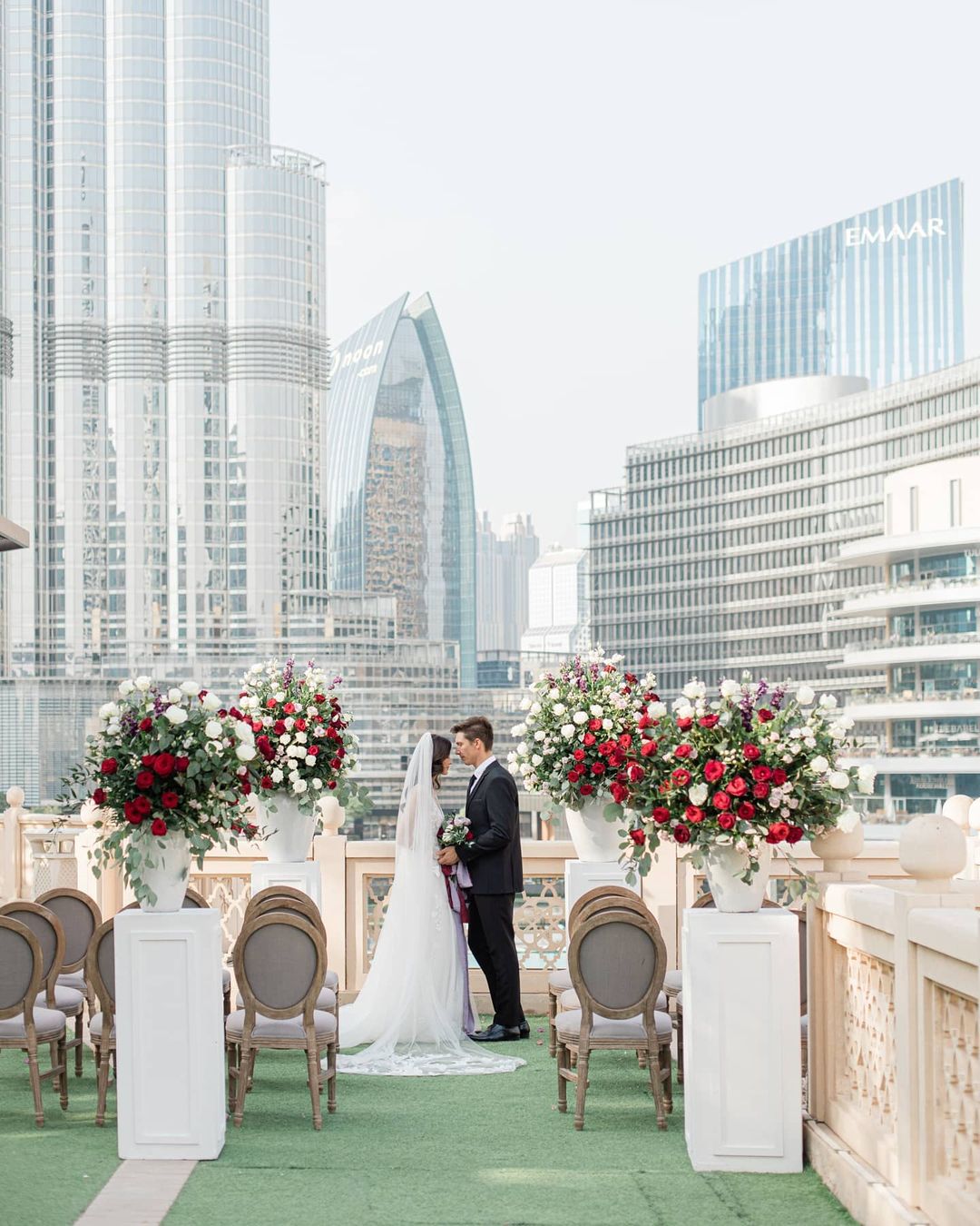 The gorgeous view from one of the most popular wedding venue in the UAE, the Palace Downtown in Dubai.