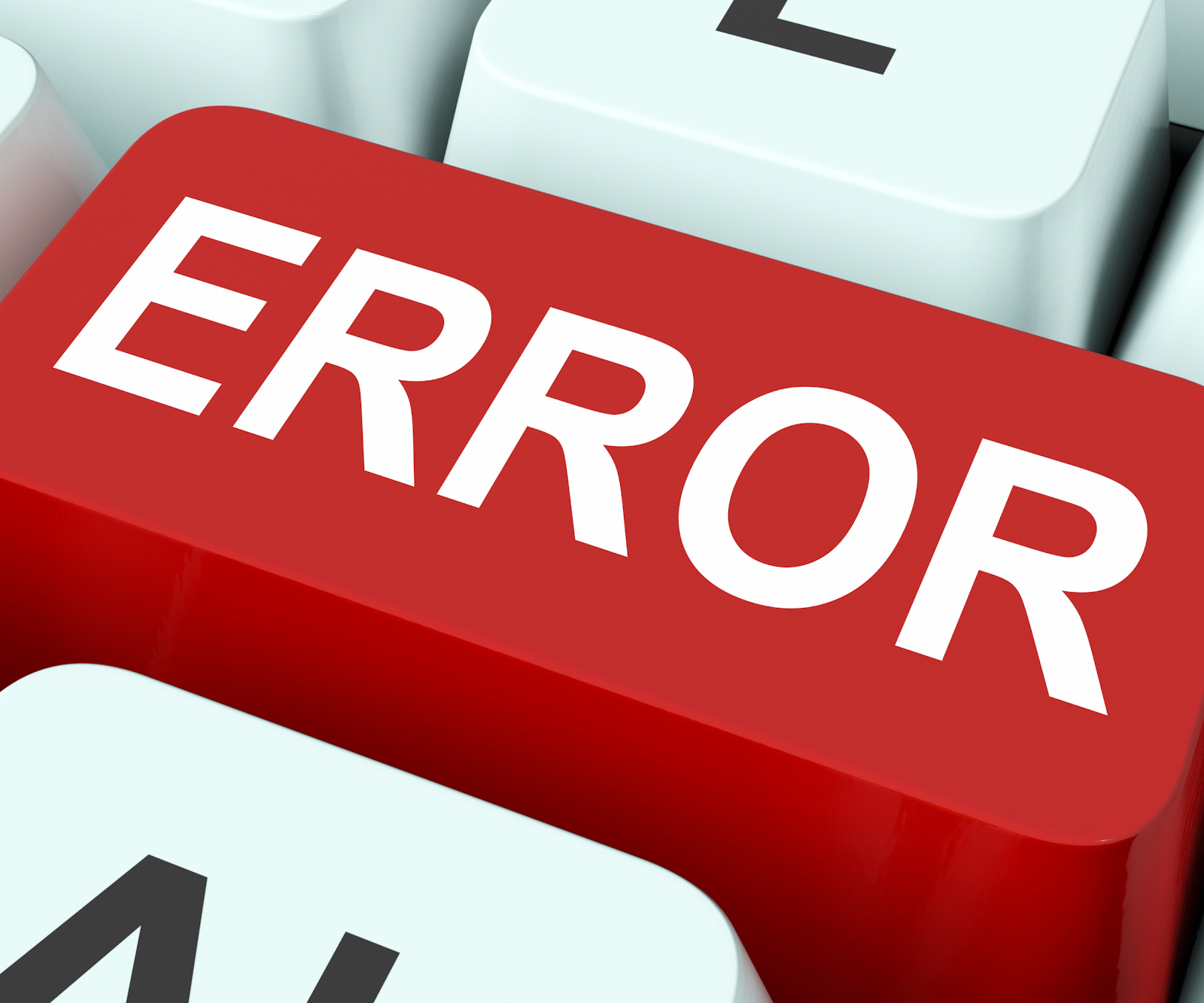 A red keyboard key with the word "ERROR" on top.
