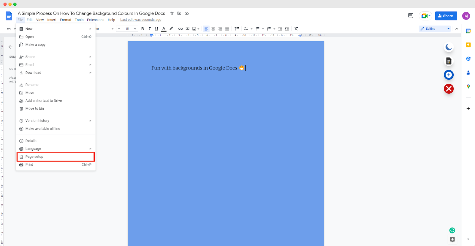 How To Change Background Colors In Google Docs