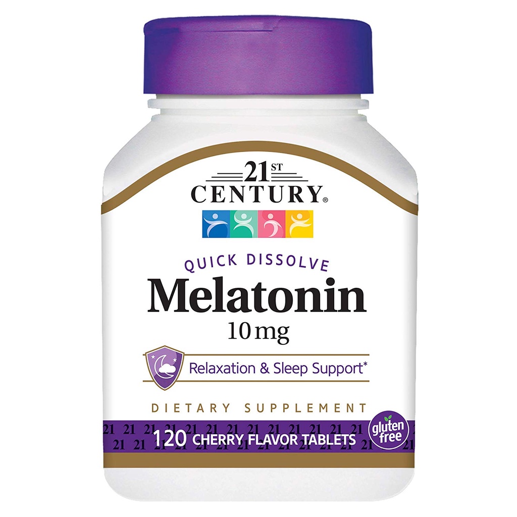 1. อาหารเสริมเมลาโทนิน  21 st Century Melatonin 10 mg