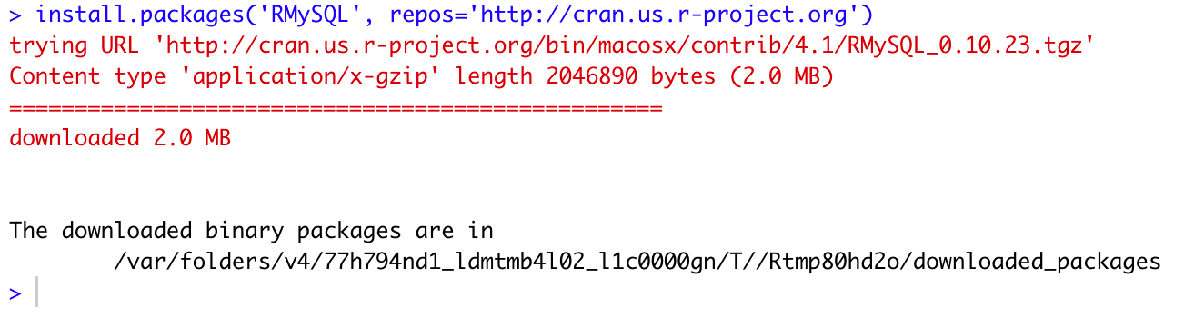 How to install R packages - RMySQL. Source: uedufy.com