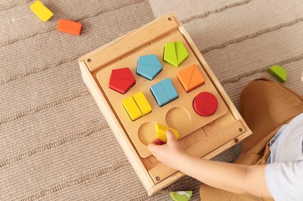 Criança brincando com blocos coloridos