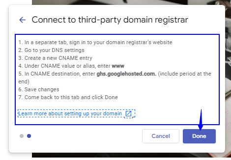 point a domain to Google Sites