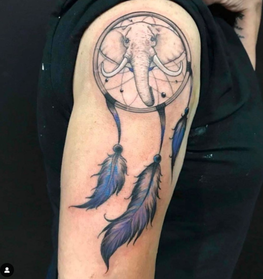 Elephant Dream Catcher Tattoo