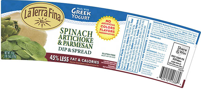 La Terra Fina Spinach Artichoke & Parmesan Dip & Spread, 31 oz., front label