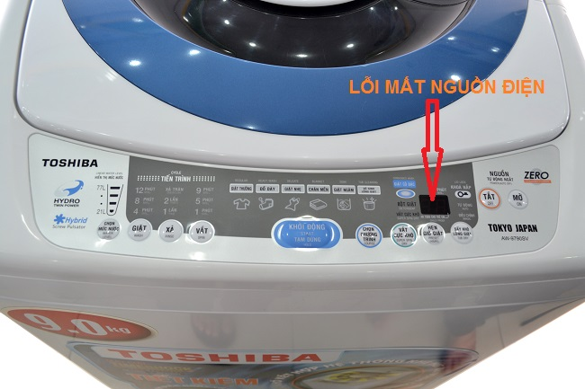 máy giặt toshiba không lên nguồn
