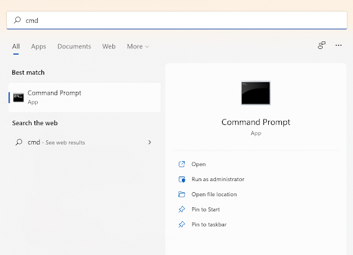 Open command prompt to fix SD card corruption