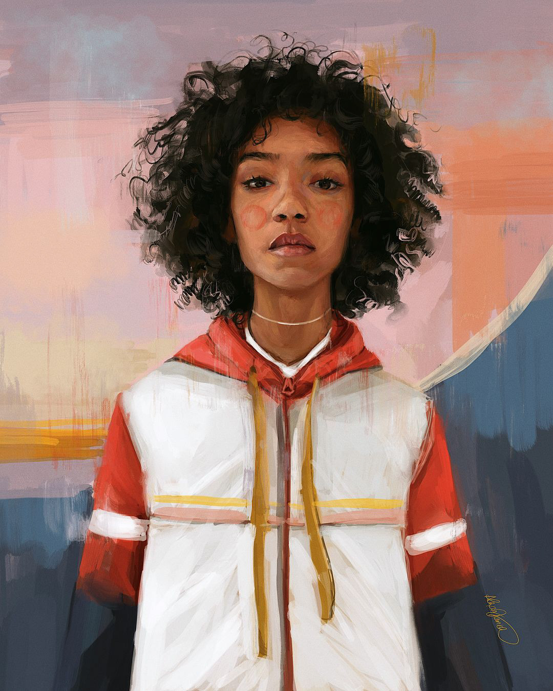alexis franklin digital Digital Art  ILLUSTRATION  iPad painting   portrait Procreate