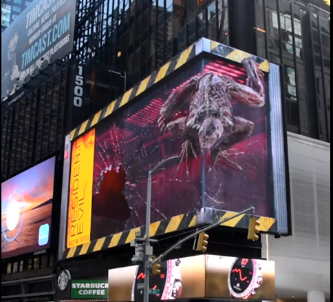 This is a three dimensional digital billboard at Times Squared in New York.