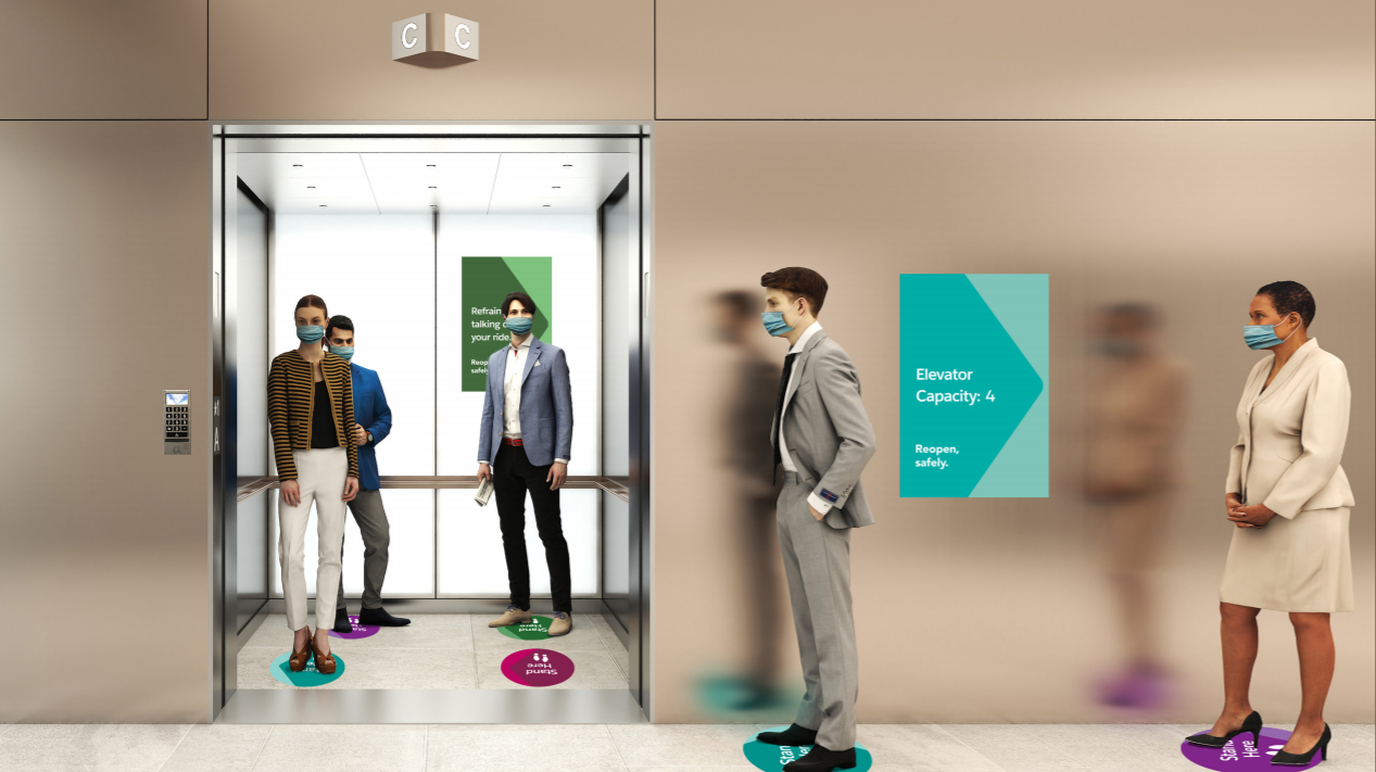 SalesForce Signage Guidelines for social distancing in the workplace