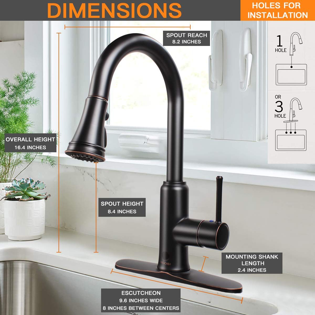 This is a great representation of what to look for in a new sink faucet to ensure it will correctly fit onto your sink when you install it. 