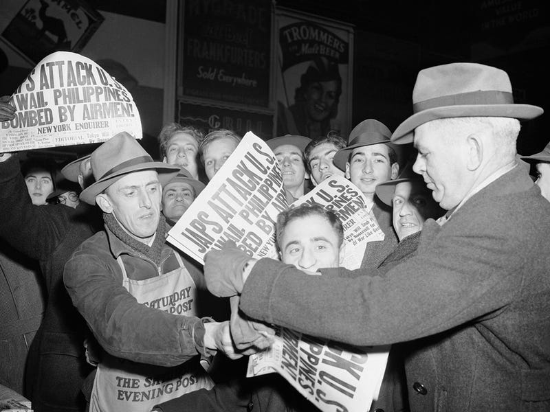 pearl harbor, december 7, 1941, headlines, new york