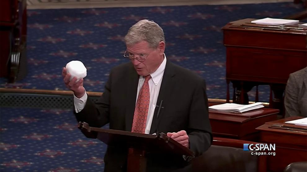 3 Years Ago, We All Laughed at James Inhofe's Snowball. The Joke Was on Us.  – Mother Jones
