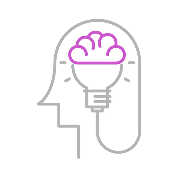 A humorous illustration depicting a person with a bulb lighting up where the brain is supposed to be.