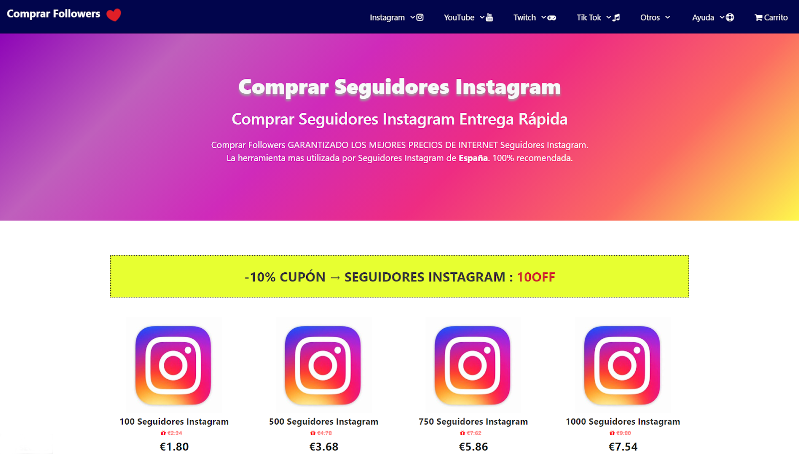 Los 12 mejores sitios para comprar seguidores en Instagram