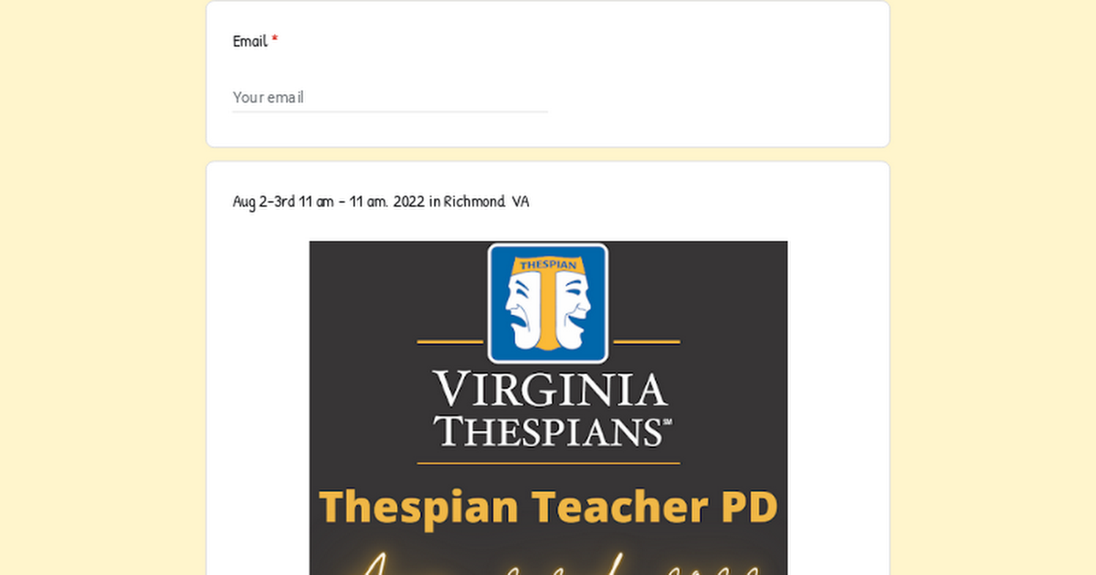 Thespian Teacher PD