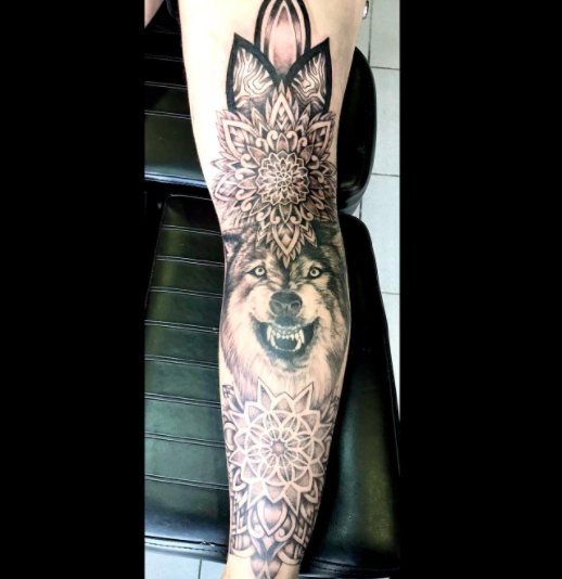 Creative Alpha Wolf Tattoo Design