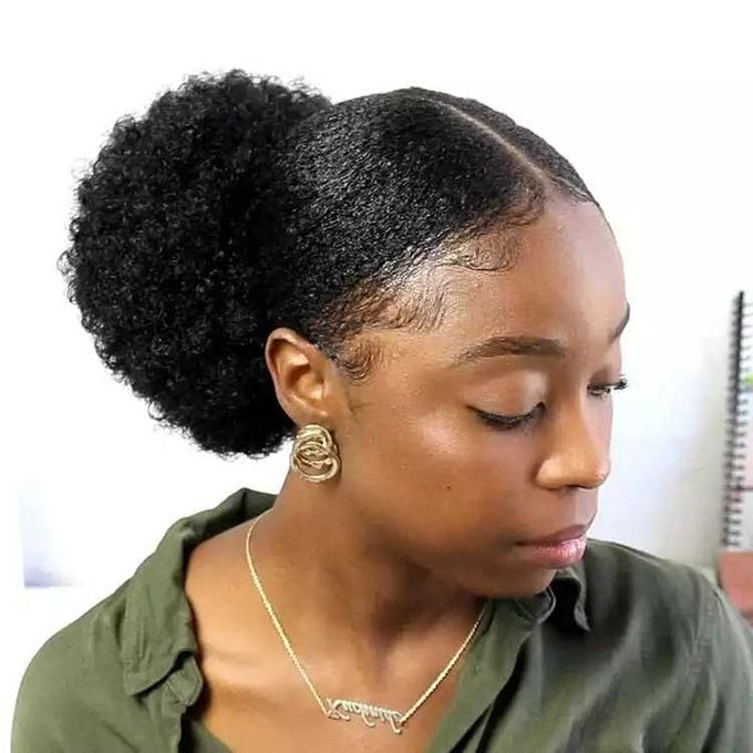Low ponytail afro