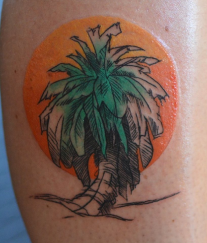 Rhythm Of Palm Tree Tattoo