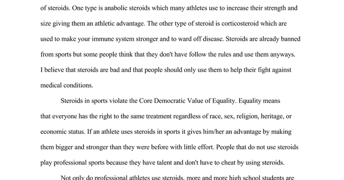 Anabolic steroid use in sports essay