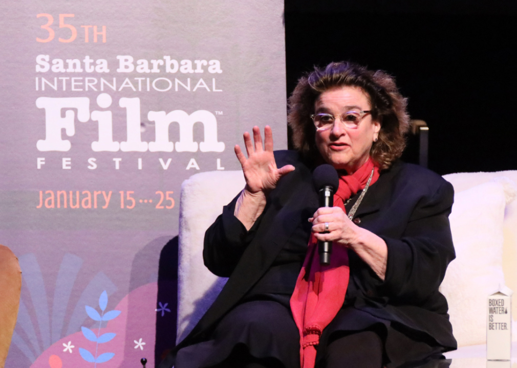 Barbara Ling speaks onstage at the Variety Artisan's Awards.