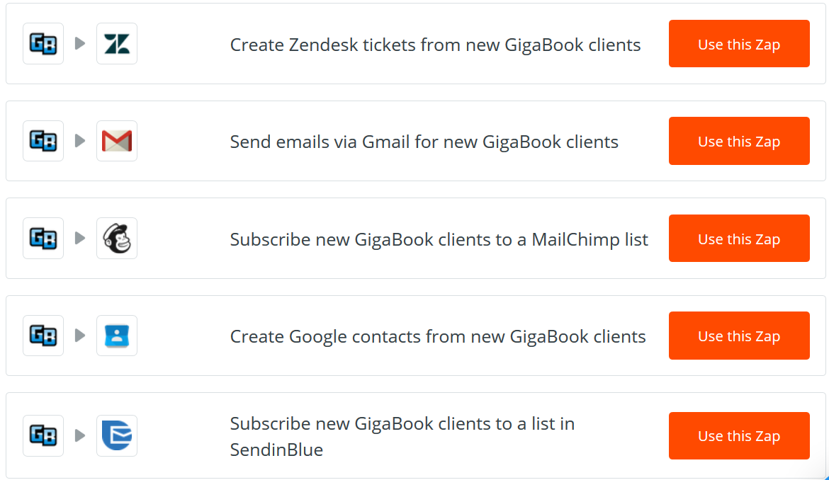 GigaBook CRM Features