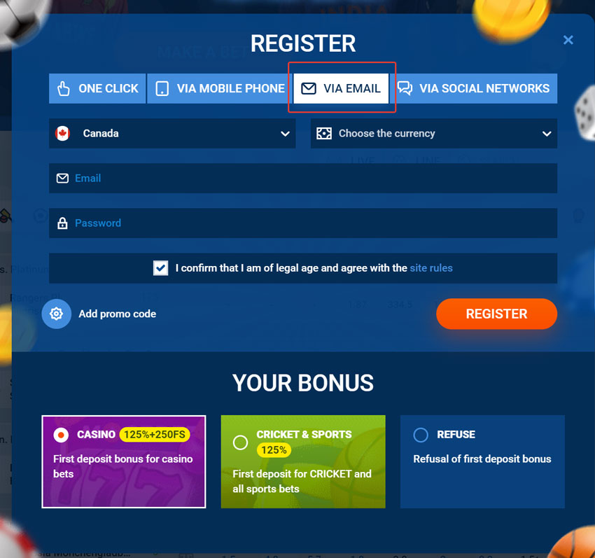 mostbet registration with mail bookmaker's office EN