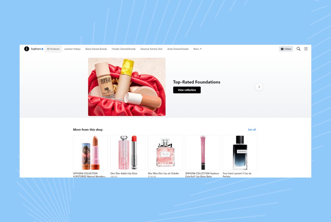 Image showing Sephora's Facebook Shop