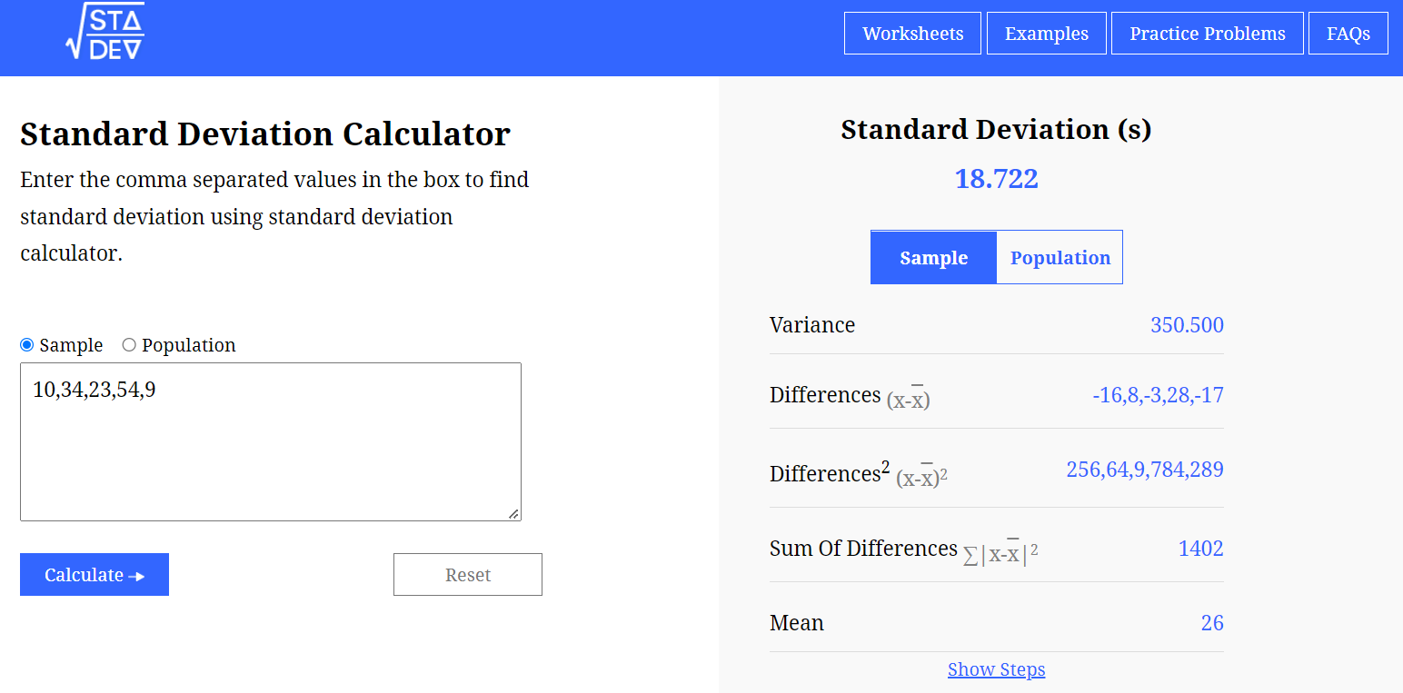 Standard deviation