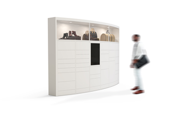 Image of a conceptual rounded smart locker