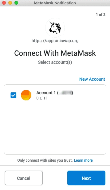 how to connect to uniswap with metamask