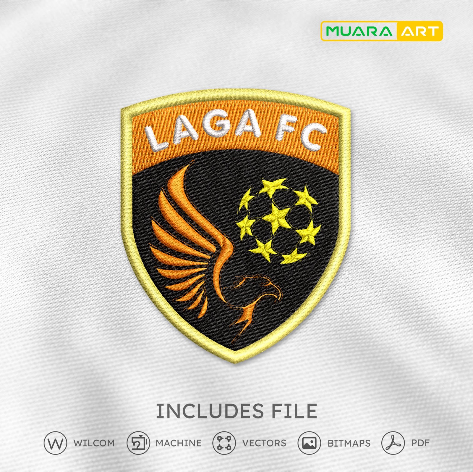 Desain Bordir Logo Laga FC (Surabaya)