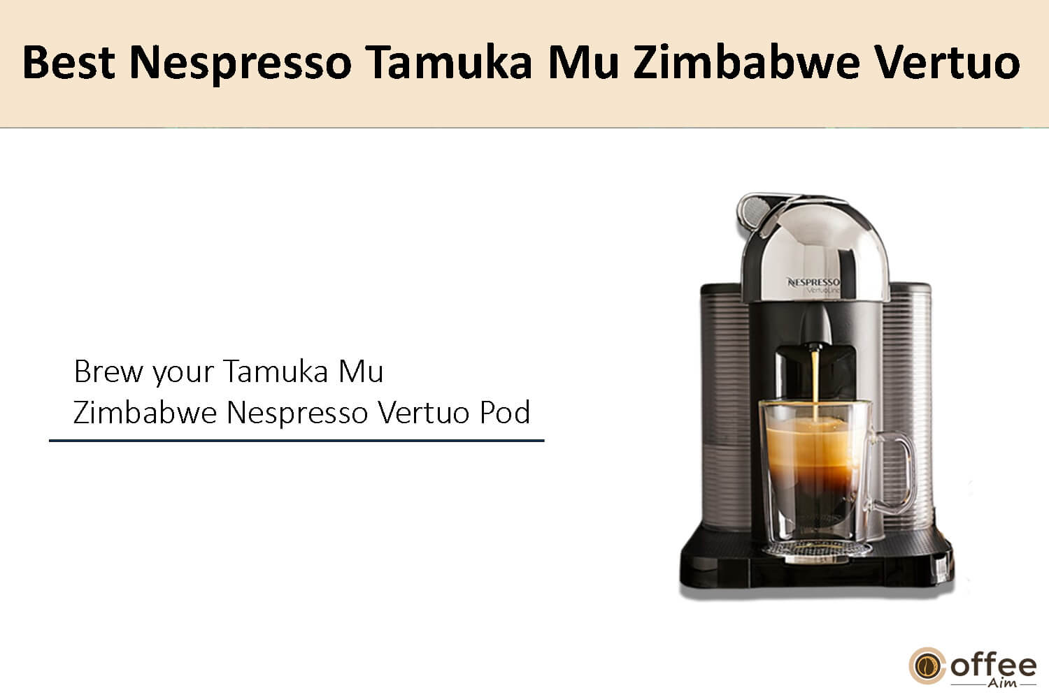 In this image, I elucidate the preparation instructions for crafting the finest Nespresso  Tamuka MU Zimbabwe Vertuo coffee pod.