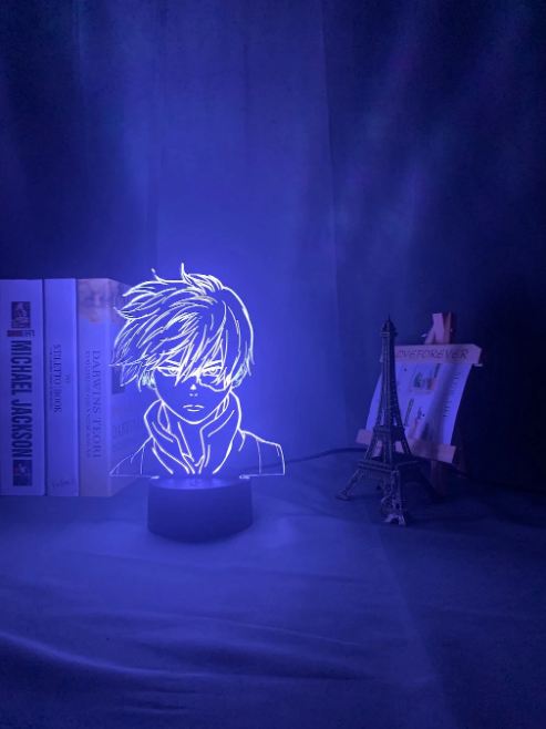 16 Colors Anime Academia Shoto Todoroki Face Design Led Multi Color Night Lamp Ebay