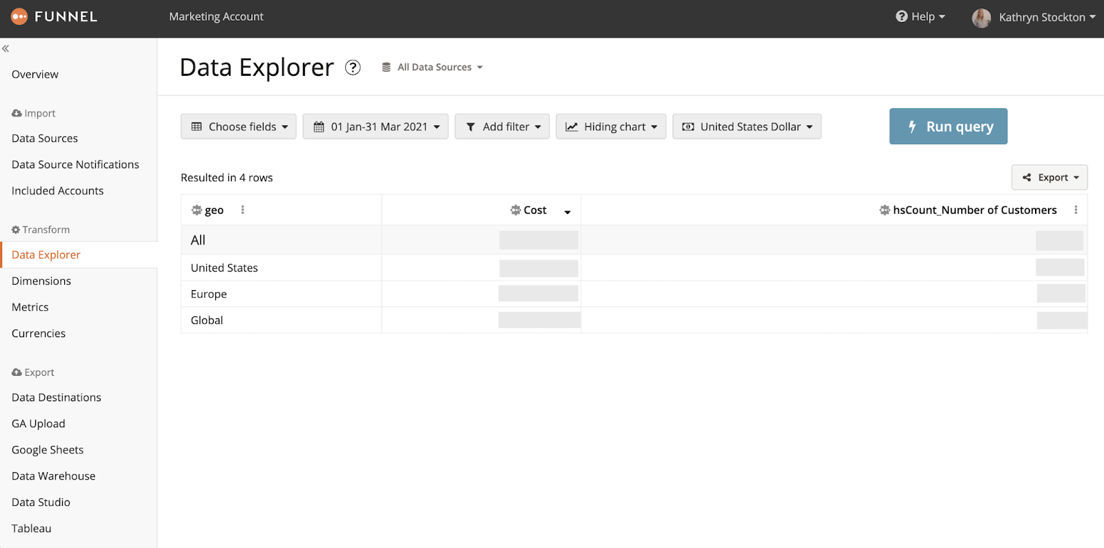 Grouping data by region or country in Data Explorer