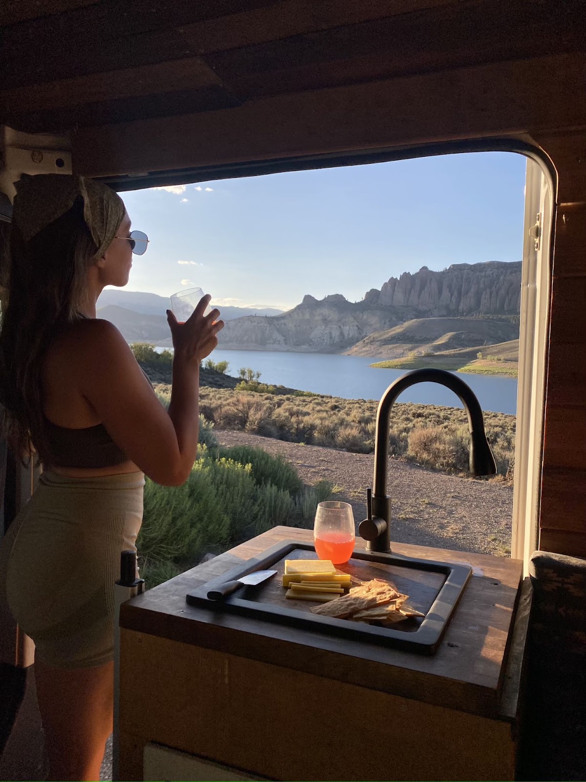 Campervan with lake/mountain view