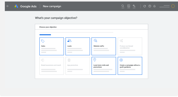 Google Ads campaign objectives