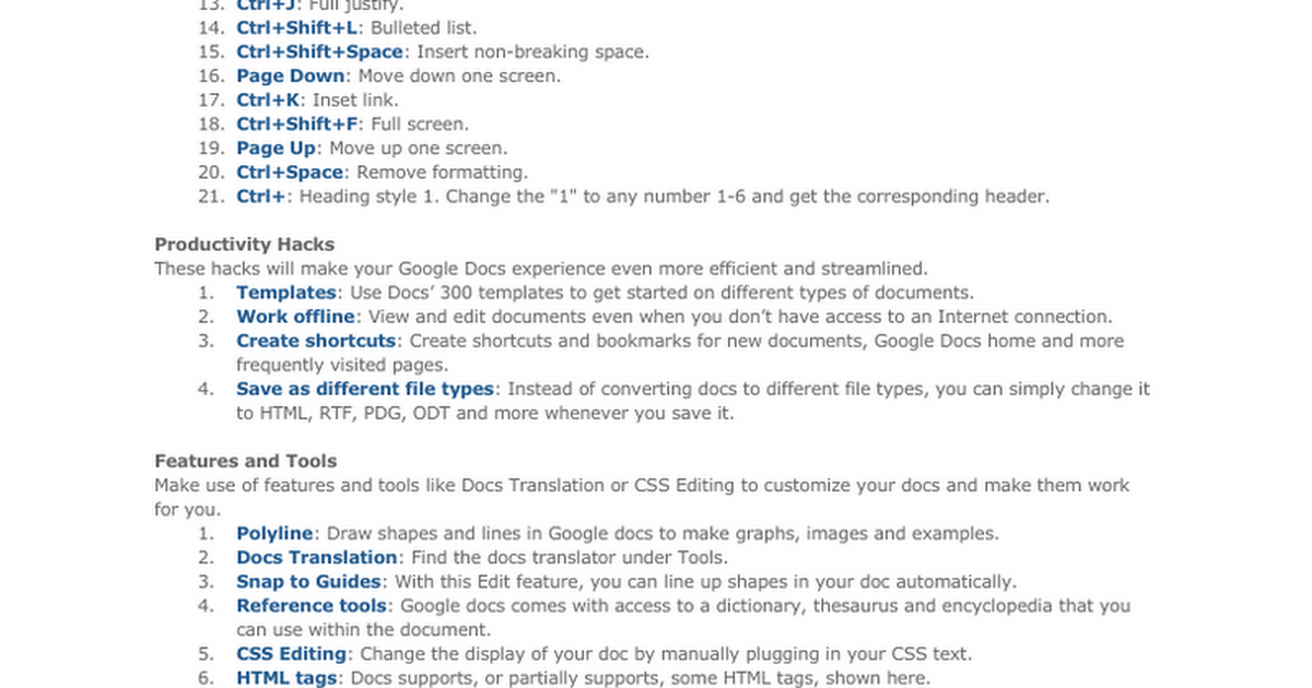 100 Great Google Docs Tips for Students & Educators