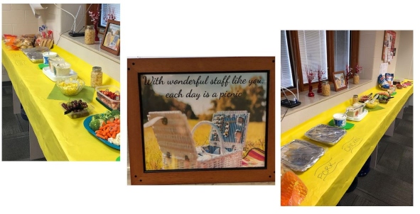 Images of treats provided by the parent teacher club