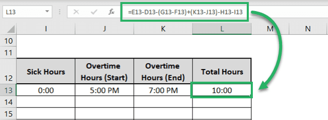 Excel timesheet formula to track hours