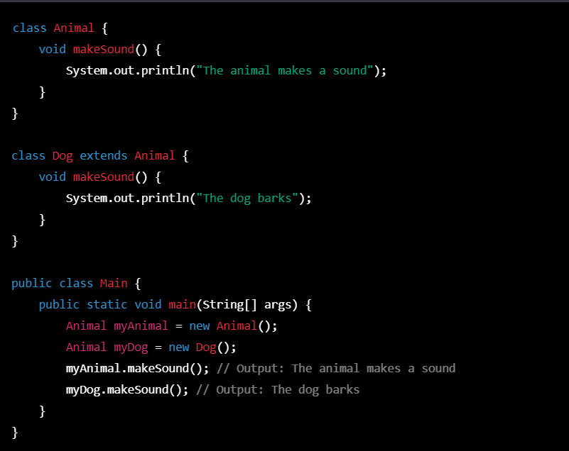 INHERITANCE AND POLYMORPHISM IN JAVA
