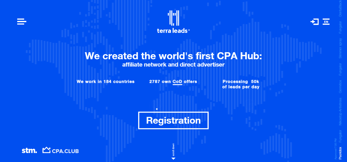 Terra Leads homepage