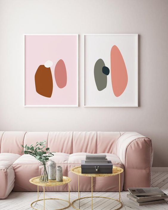 minimalist pink sofa