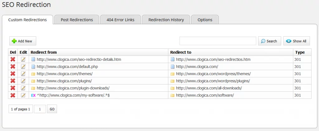 SEO 301 redirection