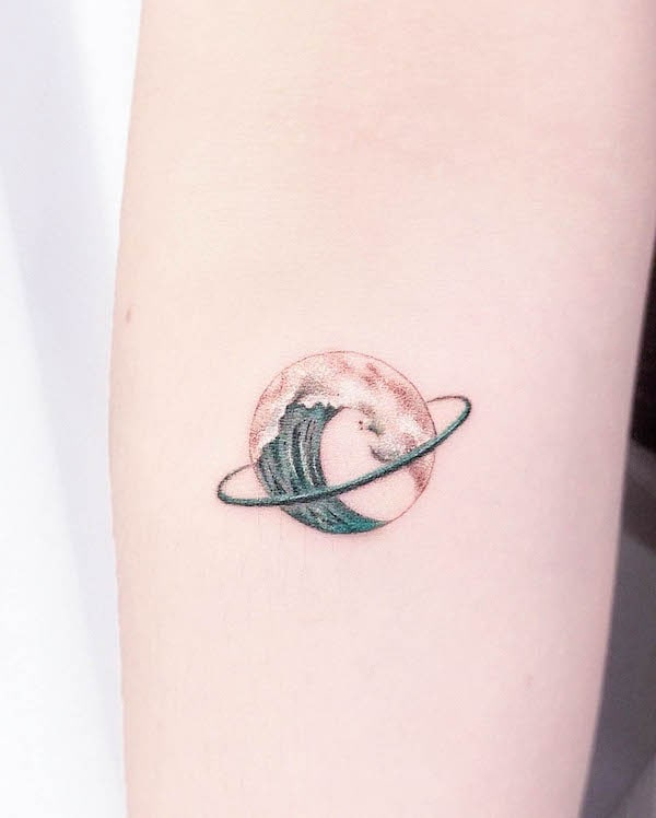 Another look at the wave planet tattoo