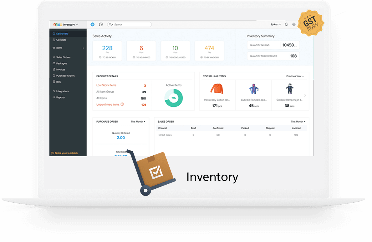 Nhân viên có thể quản lý mọi giao dịch với khách hàng hoặc báo cáo với cấp trên chỉ với vài thao tác đơn giản trên Zoho Inventory