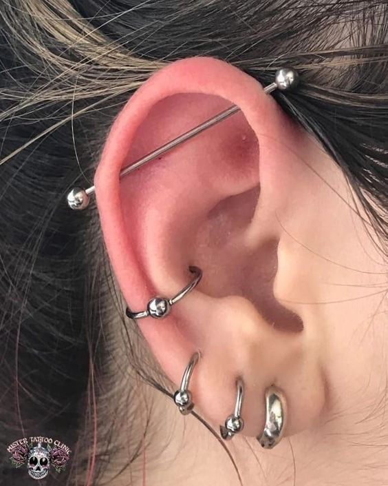 Close up view of a girl rocking the orbital piercing